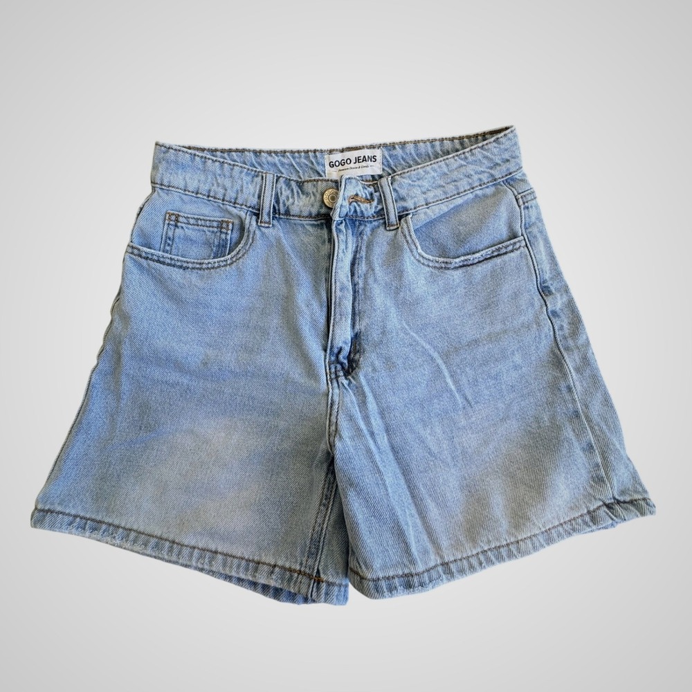 Gogo Jeans Light Wash High Waisted Denim Shorts 100% Cotton GOGO-28158 Womens